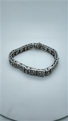 Gold-Diamond Bracelet 99 Diamonds 2.97 Carat T.W. 14K White Gold 31.2g